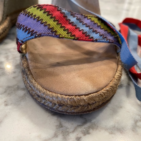 Marc Jacobs Raffia Color Block Stripe Wedges 39 - Picture 2 of 7